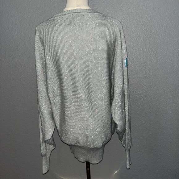 Vintage 80'S METALLIC AWARD DESIGN WESTERN APPAREL SILVER & LAME CACTUS DESIGN L - Picture 4 of 12